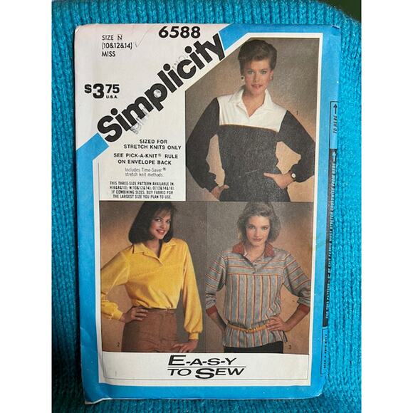 Simplicity 6588 pattern polo top size 10 12 14 - Picture 1 of 5